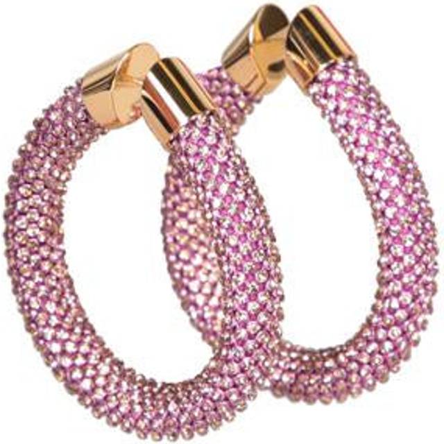 Rabanne Embellished hoop earrings - pink (One Size)