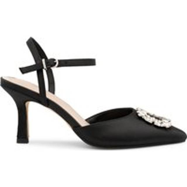 Paradox London Cerys Satin Pointed Heeled Courts, Black