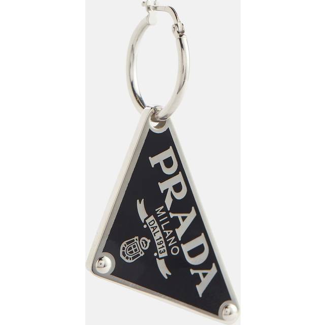 Prada Logo hoop earring - black (One Size)