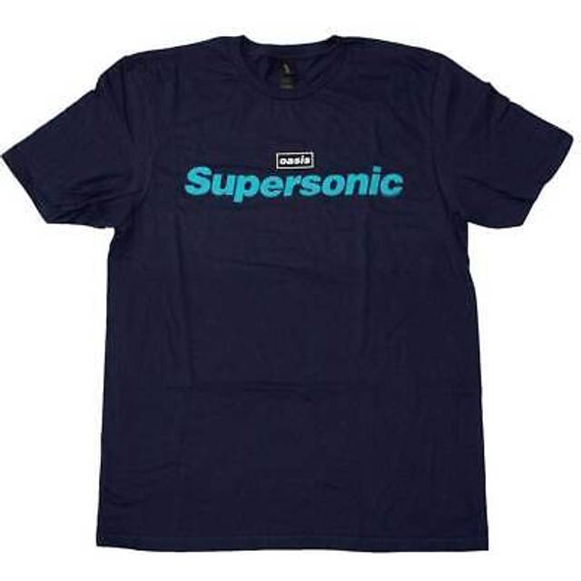 (XL, Navy) Oasis Supersonic Title Colour T Shirt