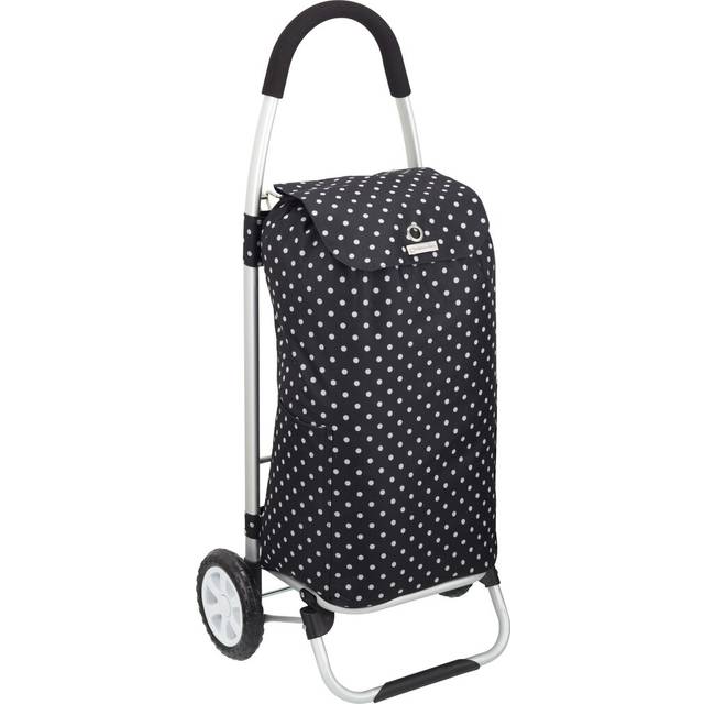 Black Polka Dot Foldable Shopping Trolley - One Size