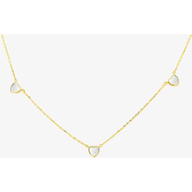 9ct Yellow Gold Mother Of Pearl Heart Necklace 1.19.1640