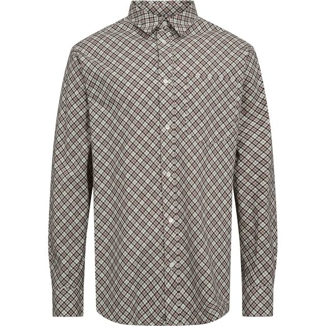 WOOD WOOD Nico Bias Flannel Cotton Shirt, Rose Smoke