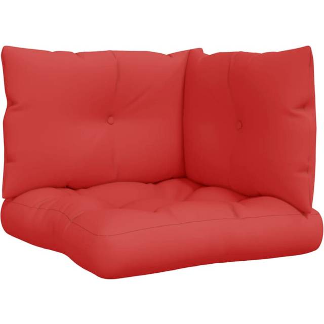 vidaXL Pallet Cushions 3 pcs Red Fabric