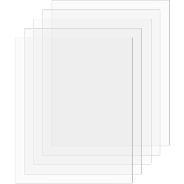 SimbaLux Acrylic Sheet Clear Plexiglass 8  x 10  0.04  Thick (1mm) Pack of 5 Transparent Plastic Plexi Glass Board with Protective Paper for Photo Fra