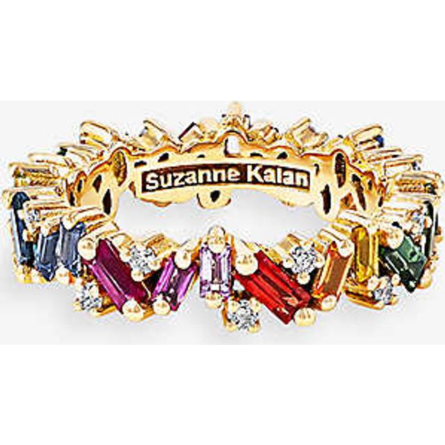 Suzanne Kalan Womens 18k Yellow Goldrainbow 18ct Gold, 0.27ct Diamond and 2.10ct Sapphire Eternity Ring M - 18k Yellow Gold Multi