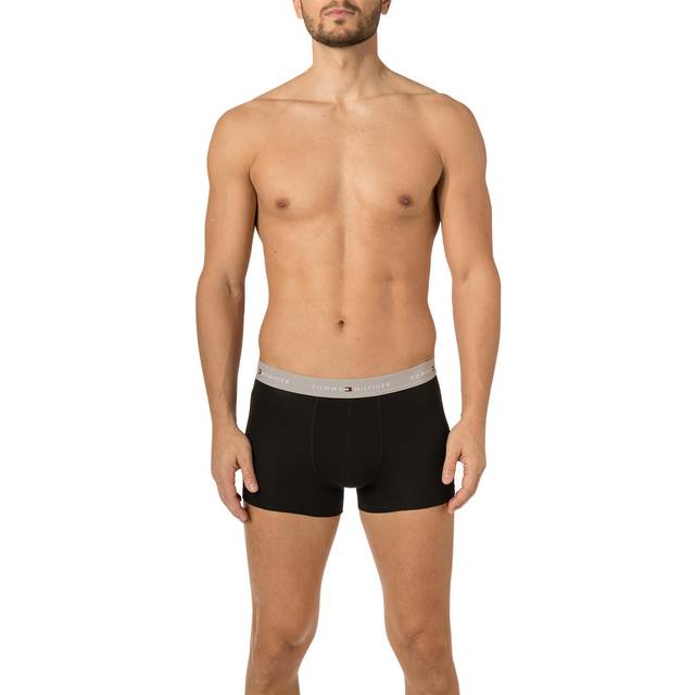 Tommy Hilfiger Badbyxor för män (3-pack), Grå ljung/svart/vit, XL