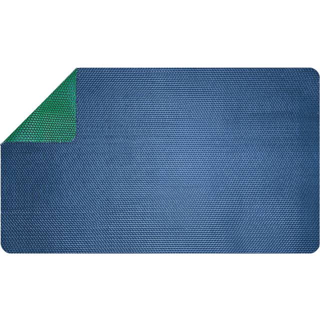 (Blue/Green, 75x44cm) Nicoman Reversible Anti Slip Dual-Colour Shower Mats