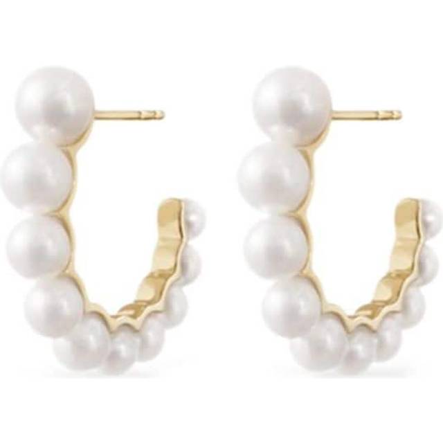 Sophie Bille Brahe - 14kt recycled yellow gold Boucle de Perle pearl earrings - women - Freshwater Pearl/14kt Recycled Yellow Gold - One Size