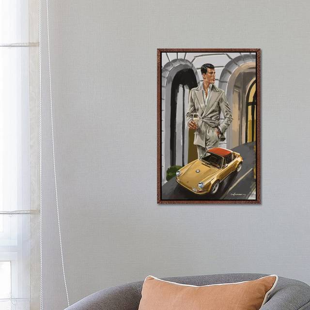 Vintage And Gold With Champagne by Sunflowerman - Gallery-Wrapped Canvas Giclée on Canvas - Classic Wood Floater Framed (66.04cm H x 45.72cm W)