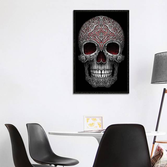 The Enigmatic Carved Skull by Winya Sangsorn - Gallery-Wrapped Canvas GiclÃ©e - Black Floater Framed (101.6 cm H x 66.04 cm W x 4.445 cm D)
