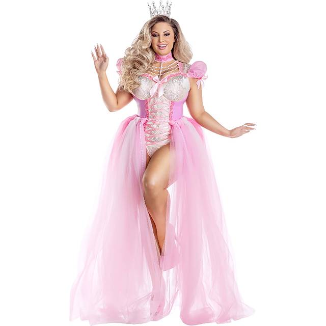 Women's Plus Size Sexy Good Pink Witch Costume | Sexy Witch Costumes - Pink&#47;Beige (1X)