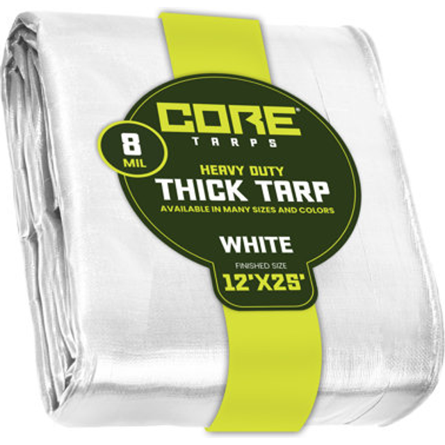 Core Tarps Heavy Duty 8 Mil Tarp Cover  Waterproof  UV Resistant  Rip and Tear Proof  Poly Tarpaulin with Reinforced Edges for Roof  Camping  Patio  P