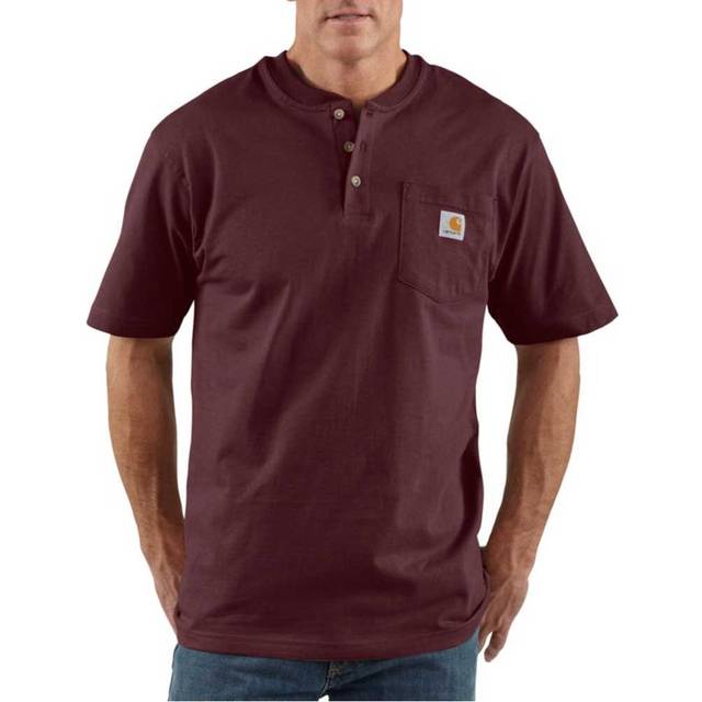 Carhartt Men's Workwear Pocket Henley Shirt  Port  Medium
