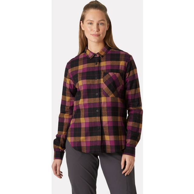 Helly Hansen Women's Lokka Organic Flannel Shirt Purple L - Dark Magent Purple