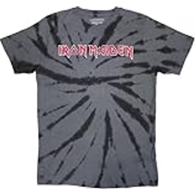 (S, Grey) Iron Maiden Band Logo Tie Dye T Shirt