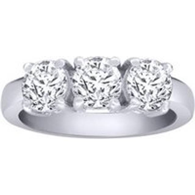 18ct white gold jewelco london 2ct diamond 3 stone uniform trilogy ring