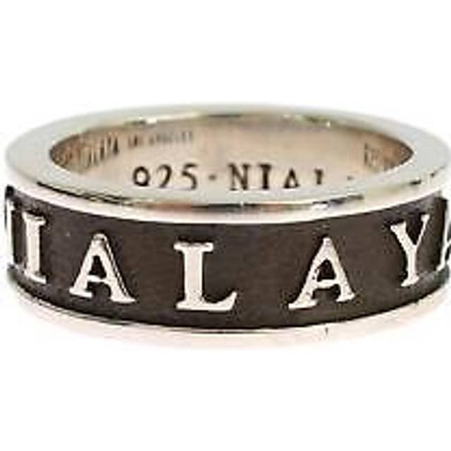 Ring Band Ring Silver Black - One Size
