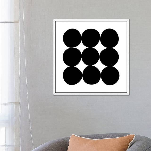 Black+White Dot Gallery Wall II by The Maisey Design Shop - Gallery-Wrapped Canvas Giclée on Canvas - White Framed (66.04cm H x 66.04cm W x 3.81cm D)