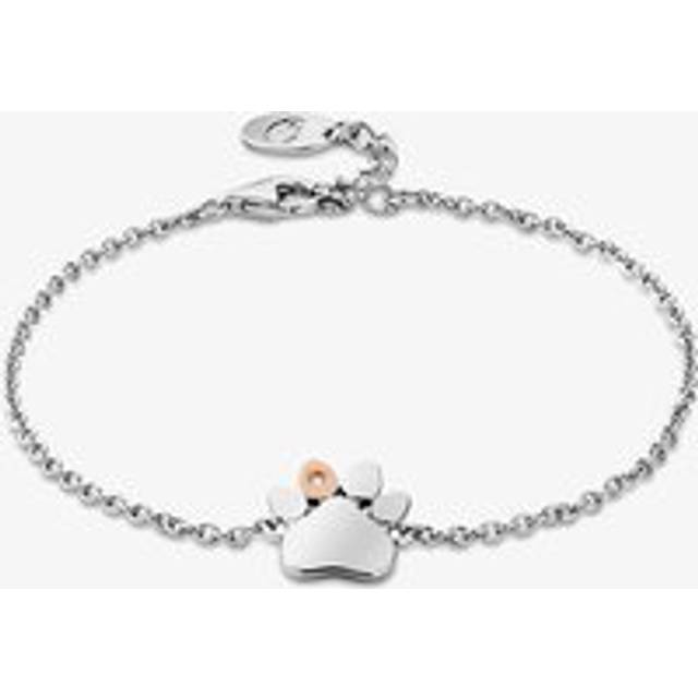 Paw Prints Sterling Silver Single-Paw Bracelet with Topaz
