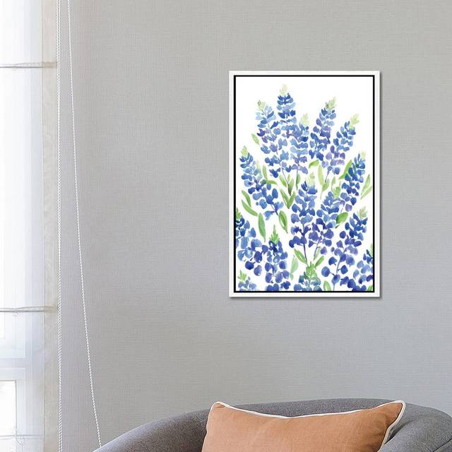 Bouquet Of Texas Bluebonnets by Blursbyai - Gallery- Giclée on Canvas - White Floater Framed (66.04 cm H x 45.72 cm W)