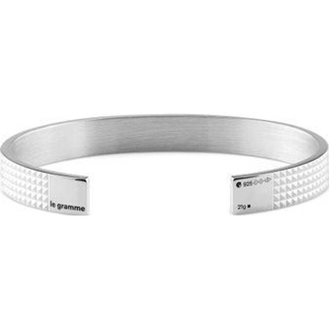 23g Polished Pyramid Guilloche Ribbon Bracelet