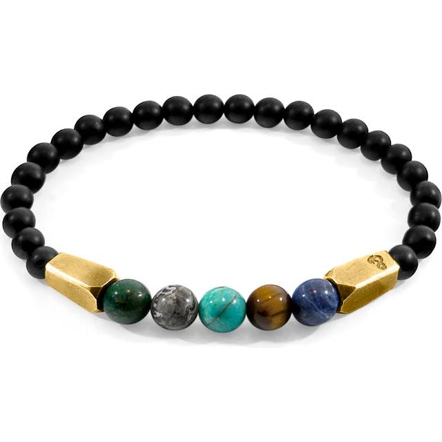 Multicoloured Multi-Gem Hukou 9ct Yellow Gold and Stone Bracelet