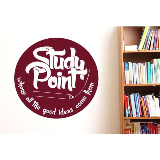 Study Point Where All The Good Ideas Come From Wall Sticker - Burgundy (57cm H X 60cm W)