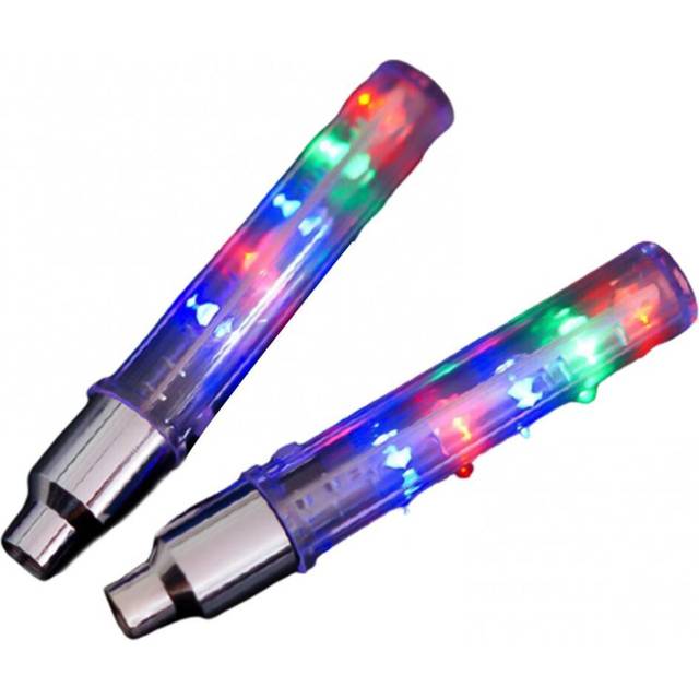 (a-Red) Bicycle Lights 2Pcs Bicycle Tyre Tire Valve Rim Flashing Light Colorful Bike Wheel Cap Lamp Bicycle Lights Bicycle Accessories
