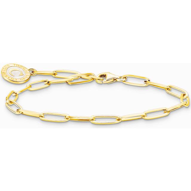 Thomas Sabo Member Charm Bracelet with White Charmista Coin Gold Plated / 19cm
