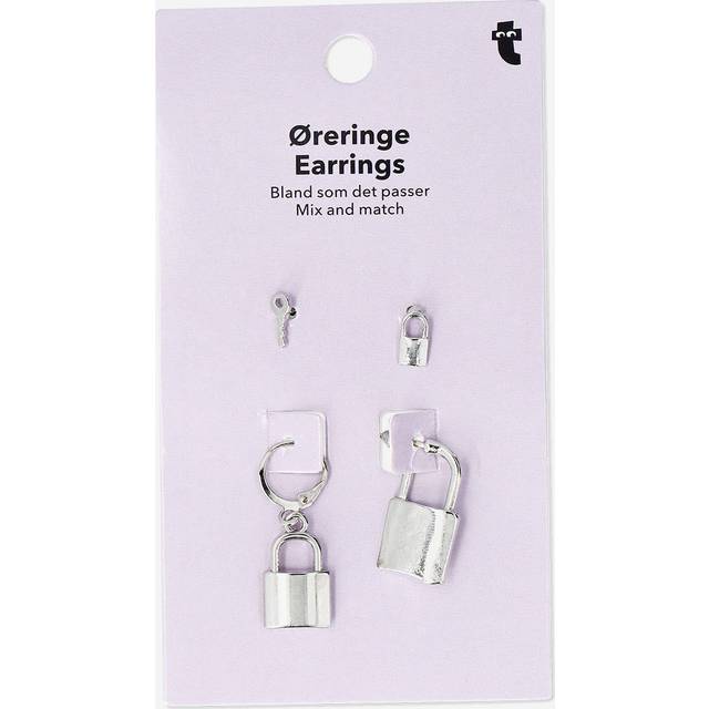 Key and Lock Earrings - 4 pcs