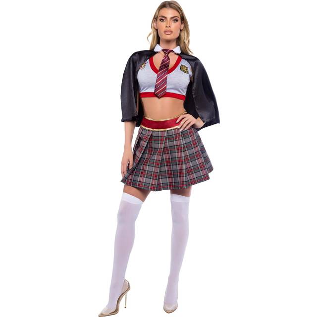 Adult Sexy Spellcaster Costume | Sexy Witch Costumes - Black&#47;Gray&#47;Red (L)