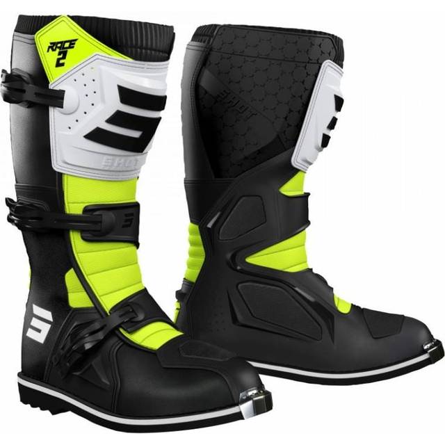 Shot Race 2 Kids Motocross Boots, black-white-yellow, Size 39