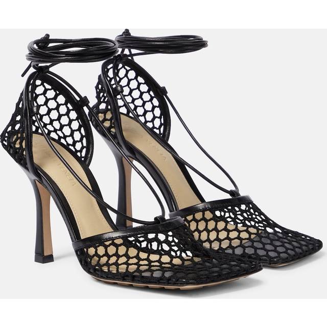 Bottega Veneta Stretch leather-trimmed mesh pumps - black (UK 2)
