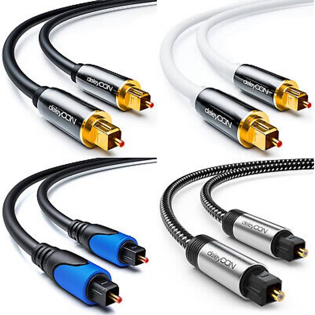 deleyCON 0,5m Optisk Digital Ljudkabel SPDIF 2x Toslink-Kontakt Digitalkabel Ljudkabel LWL Digital Fiberoptisk Kabel