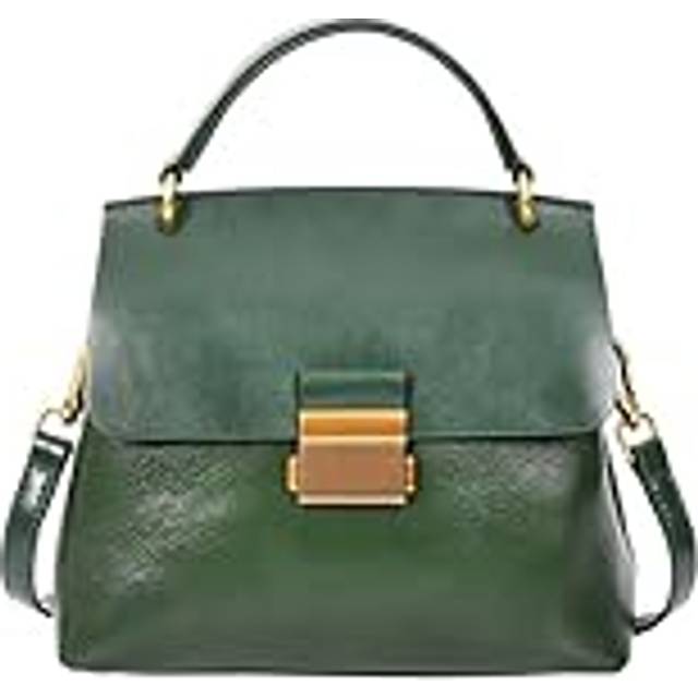 Womens Real Leather Handbag Small Evening Outgoing Fashion Tote Bag A776 Brown