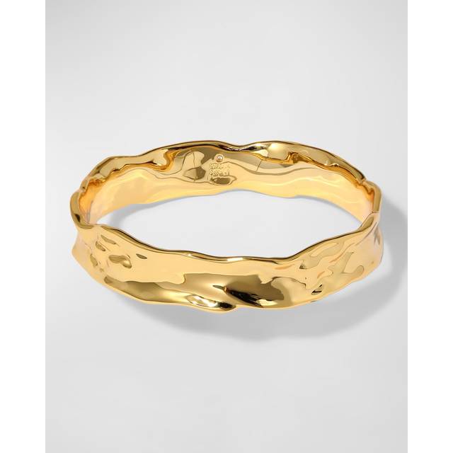 Alexis Bittar Brut Gold Strap Bangle Bracelet in Gold/Silver Size S/M  | Statement Jewelry from Alexis Bittar (S/M)