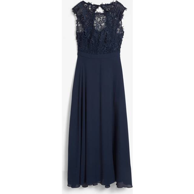 bonprix Lace Yoke Dress - Navy