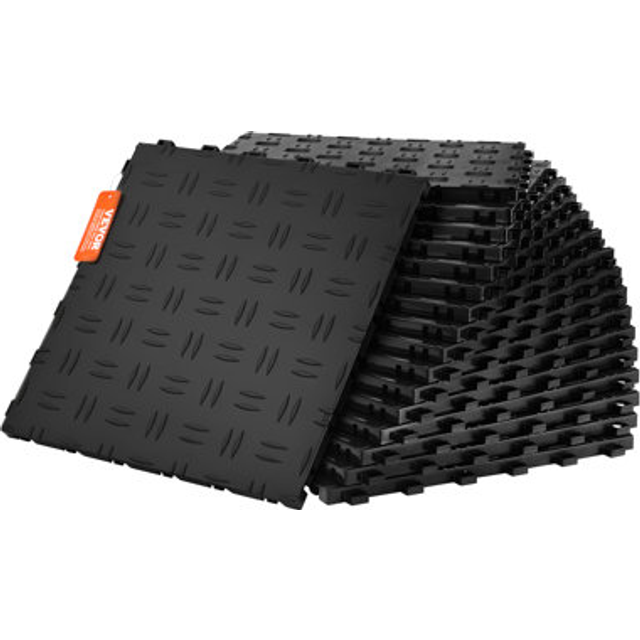 Vevor garage tiles interlocking 12x12 in 25 pack garage flooring tiles black