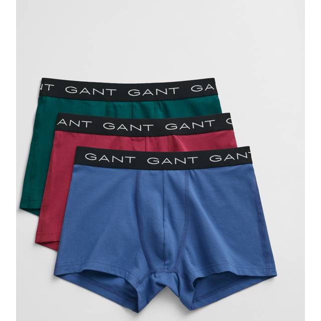 GANT Men's 3-Pack Boxer Trunks, Vintage Blue - Green - Size: 37/36/32