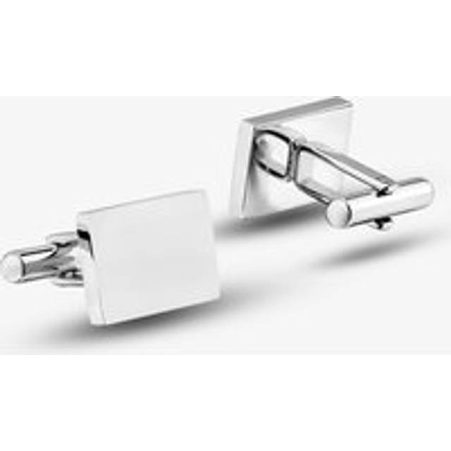 Stainless Steel Plain Rectangle Cufflinks OSC-071S - Silver