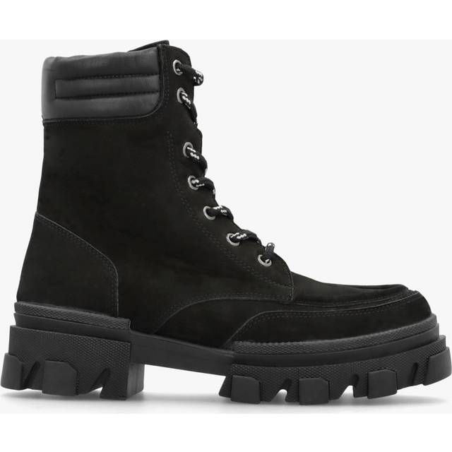 DANIEL Betro Black Nubuck Leather Chunky Ankle Boots Size: 40, Colour: Black Leather