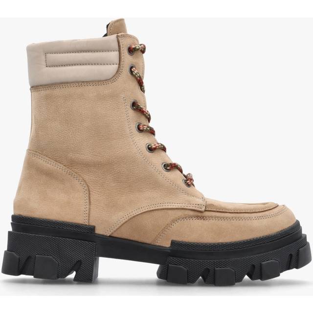 DANIEL Betro Beige Nubuck Leather Chunky Ankle Boots Size: 40, Colour: Beige Suede
