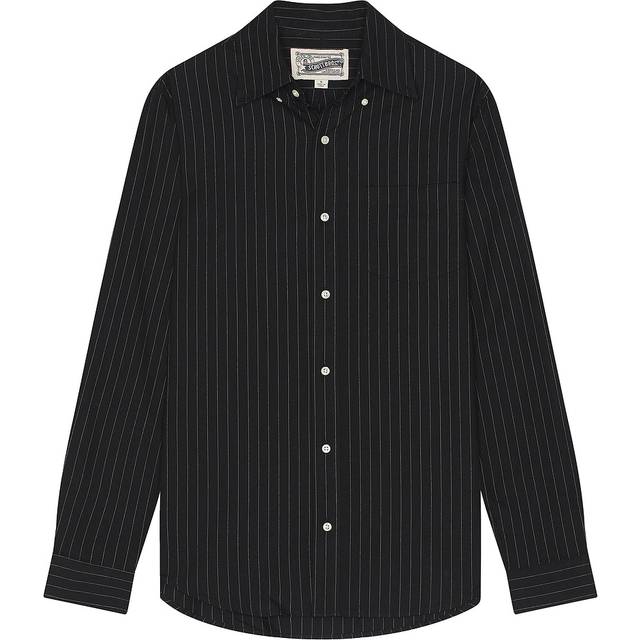 Schott Striped Oxford Button Up Shirt in Black - Black. Size M (also in ). (M)