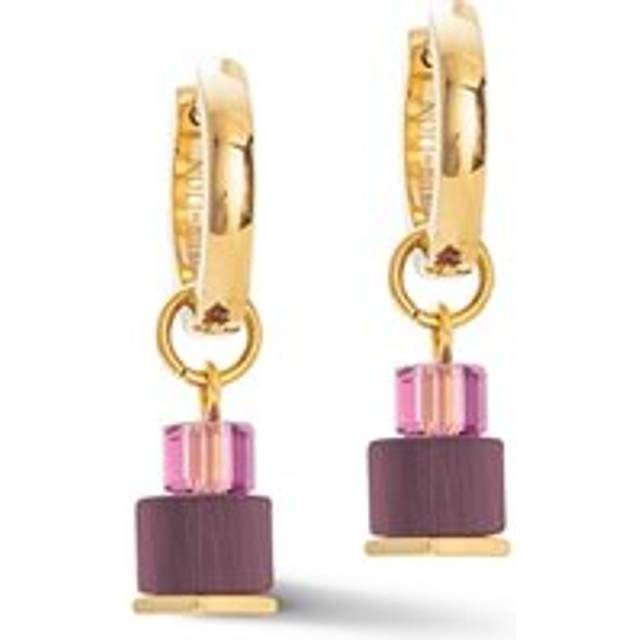 COEUR DE LION Ohrringe Creole Cube Fusion Charm gold-rot