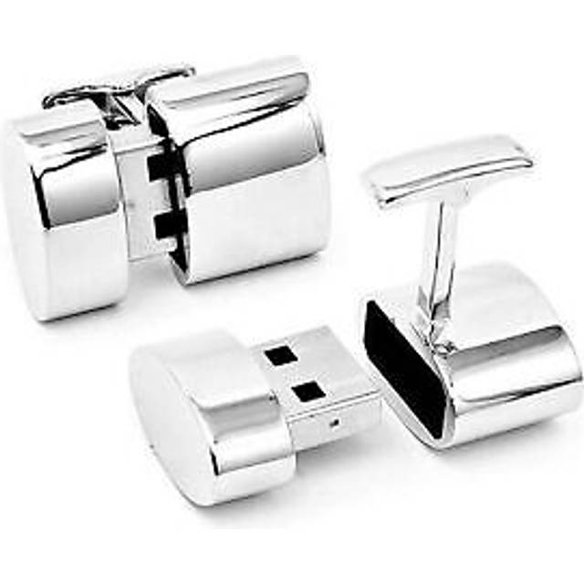 Working 16gb USB Flashdrive Memory Round Cufflinks Novelty Gift - Silver - One Size