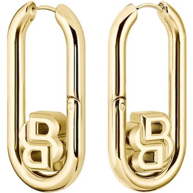 BOSS Double B Ladies' Gold Tone IP Swing Earrings