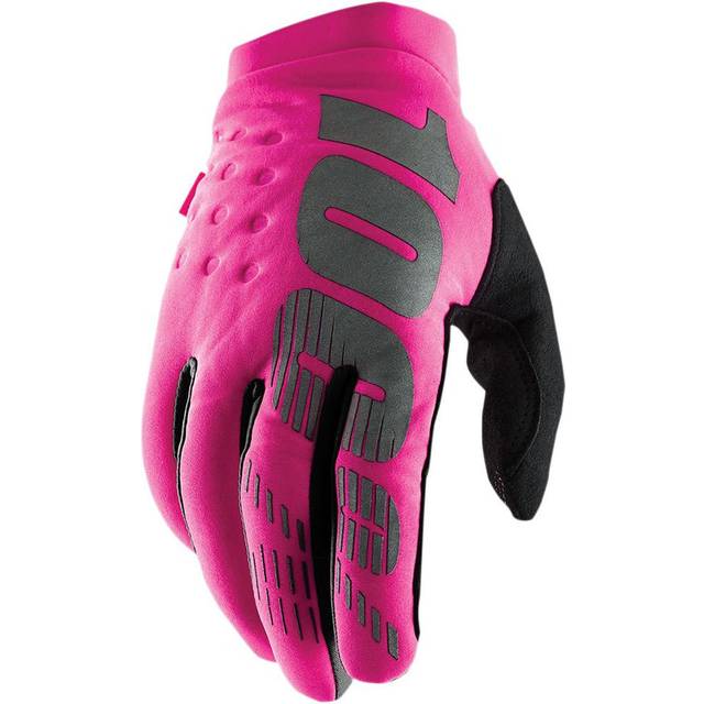 MX Gloves Women's 100% Brisker Black-Grey L (7.5) (L (7.5))