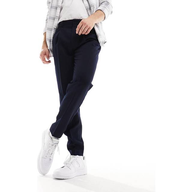ASOS DESIGN – Marinblå, avsmalnande finbyxor