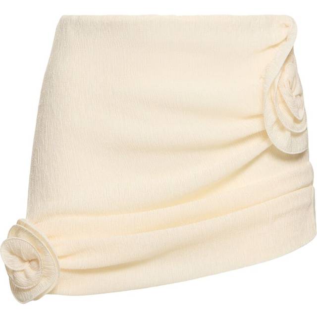 Draped Mini Skirt W/ Roses - Cream (40)